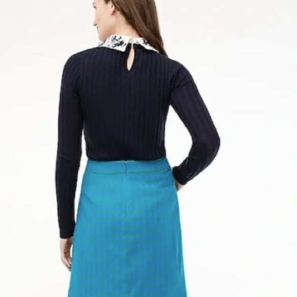 J.Crew Retro Blue Gingham Pocket Skirt NWOT - Picture 3 of 7